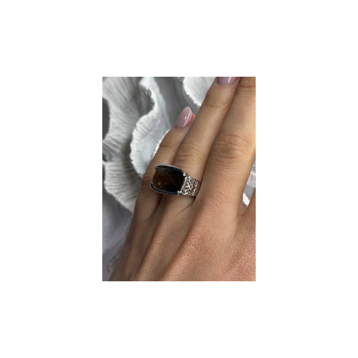 925 Sterling Silver Brown Tourmaline Ring Size 7