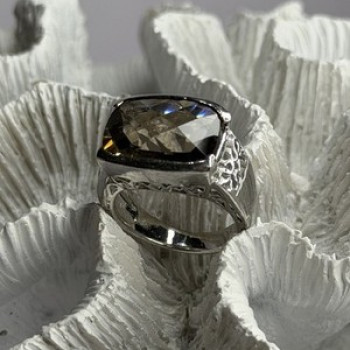925 Sterling Silver Brown Tourmaline Ring Size 7