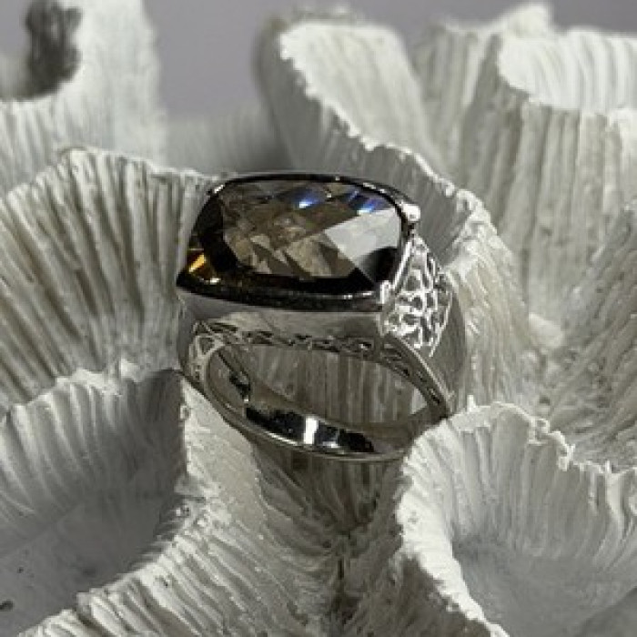 925 Sterling Silver Brown Tourmaline Ring Size 7