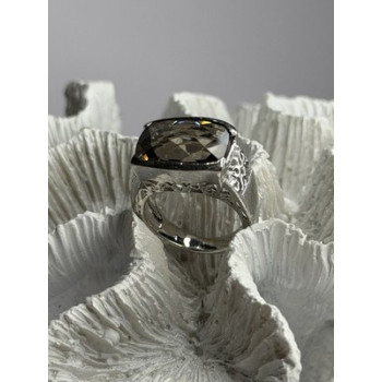 925 Sterling Silver Brown Tourmaline Ring Size 7