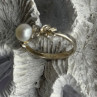 Lovely 925 Sterling Silver Pearl & Beryl Ring Size 10