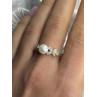 Lovely 925 Sterling Silver Pearl & Beryl Ring Size 10
