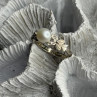 Lovely 925 Sterling Silver Pearl & Beryl Ring Size 10