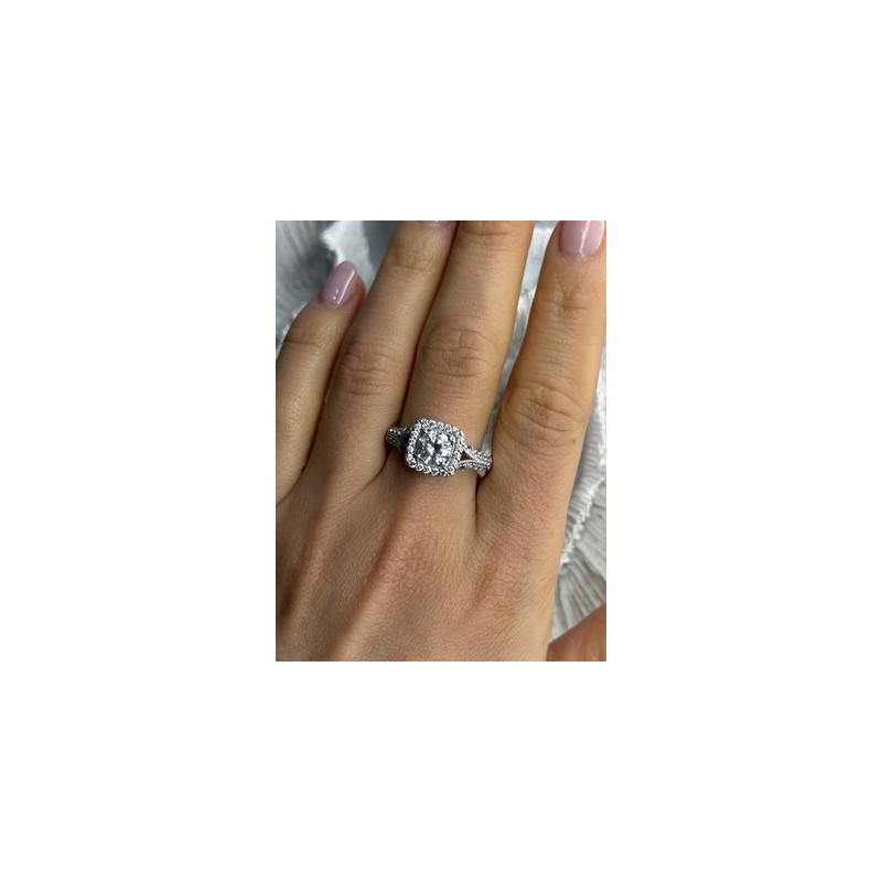 Shiny 925 Sterling Silver Cz Ring Size 10