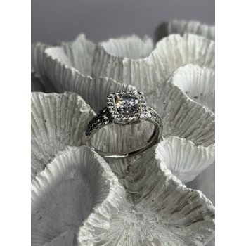 Shiny 925 Sterling Silver Cz Ring Size 10