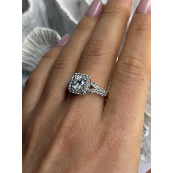 Shiny 925 Sterling Silver Cz Ring Size 10