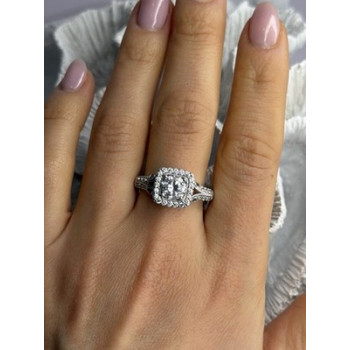 Shiny 925 Sterling Silver Cz Ring Size 10