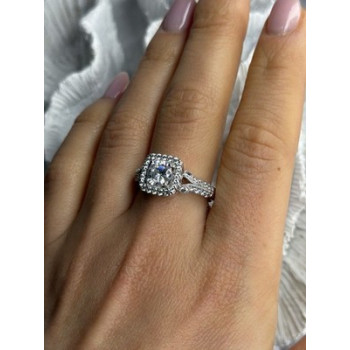 Shiny 925 Sterling Silver Cz Ring Size 10