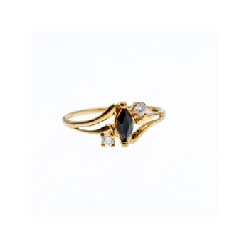 10K YELLOW GOLD SPINEL & WHITE TOPAZ  RING SIZE 5.5