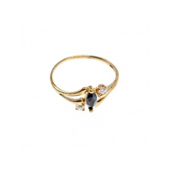 10K YELLOW GOLD SPINEL & WHITE TOPAZ  RING SIZE 5.5