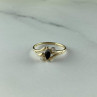10K Yellow Gold Spinel & White Topaz Ring Size 5.5