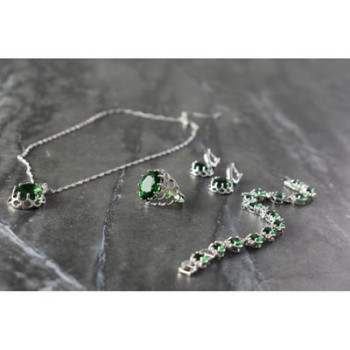 925 Sterling Silver Green CZ 