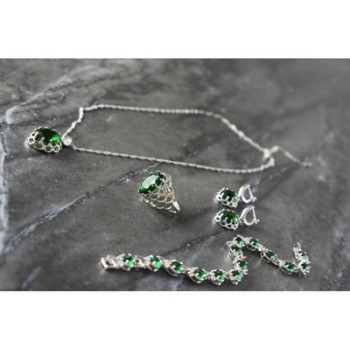 925 Sterling Silver Green CZ 
