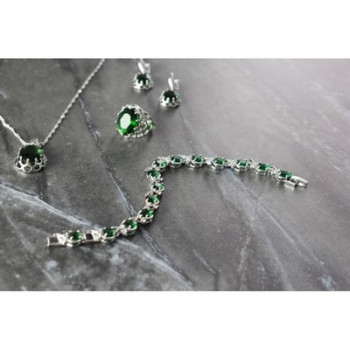 925 Sterling Silver Green CZ 
