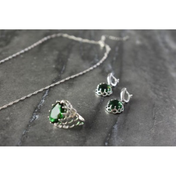 925 Sterling Silver Green CZ 