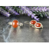 Vintage 925 Sterling Silver Dark Orange Jadeite Set