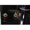 925 Sterling Silver with Gilding Red Alpanite & CZ Set