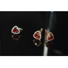 925 Sterling Silver with Gilding Red Alpanite & CZ Set