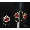 925 Sterling Silver with Gilding Red Alpanite & CZ Set
