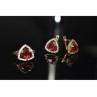 925 Sterling Silver with Gilding Red Alpanite & CZ Set