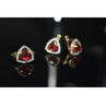 925 Sterling Silver with Gilding Red Alpanite & CZ Set