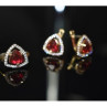925 Sterling Silver with Gilding Red Alpanite & CZ Set