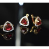 925 Sterling Silver with Gilding Red Alpanite & CZ Set