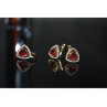 925 Sterling Silver with Gilding Red Alpanite & CZ Set