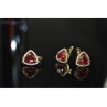 925 Sterling Silver with Gilding Red Alpanite & CZ Set