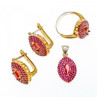 925 Sterling Silver with Gilding Rubellite Set