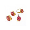 925 Sterling Silver with Gilding Rubellite Set