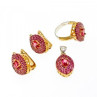 925 Sterling Silver with Gilding Rubellite Set