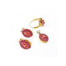 925 Sterling Silver with Gilding Rubellite Set