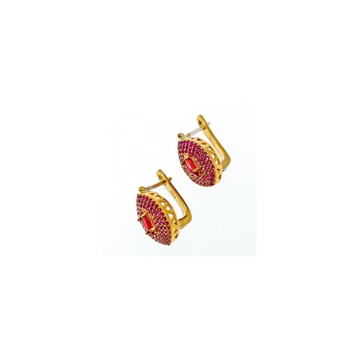 925 Sterling Silver with Gilding Rubellite Set