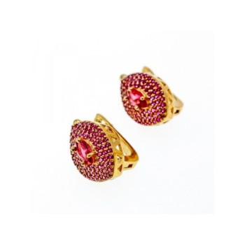925 Sterling Silver with Gilding Rubellite Set