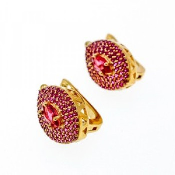 925 Sterling Silver with Gilding Rubellite Set