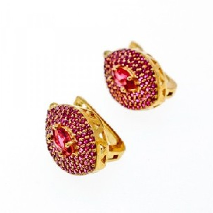 925 Sterling Silver with Gilding Rubellite Set