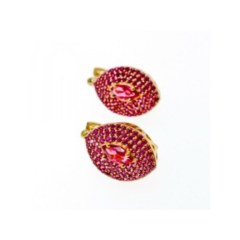 925 Sterling Silver with Gilding Rubellite Set