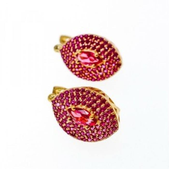 925 Sterling Silver with Gilding Rubellite Set