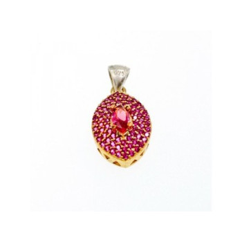 925 Sterling Silver with Gilding Rubellite Set
