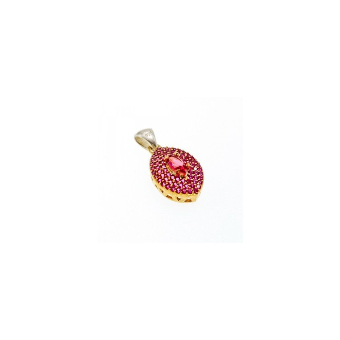 925 Sterling Silver with Gilding Rubellite Set
