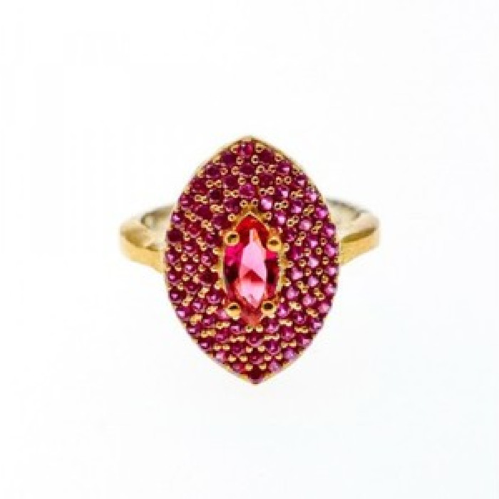 925 Sterling Silver with Gilding Rubellite Set