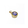 925 Sterling Silver with Gilding Tanzanite & CZ Set Ring Size 6.5