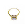 925 Sterling Silver with Gilding Tanzanite & CZ Set Ring Size 6.5