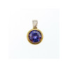 925 Sterling Silver with Gilding Tanzanite & CZ Set Ring Size 8.5