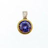 925 Sterling Silver with Gilding Tanzanite & CZ Set Ring Size 8.5