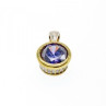 925 Sterling Silver with Gilding Tanzanite & CZ Set Ring Size 8.5