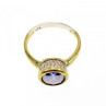 925 Sterling Silver with Gilding Tanzanite & CZ Set Ring Size 8.5