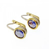 925 Sterling Silver with Gilding Tanzanite & CZ Set Ring Size 8.5