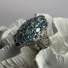 Djoy Glamorous 925 Sterling Silver Blue Topaz Ring Size 9